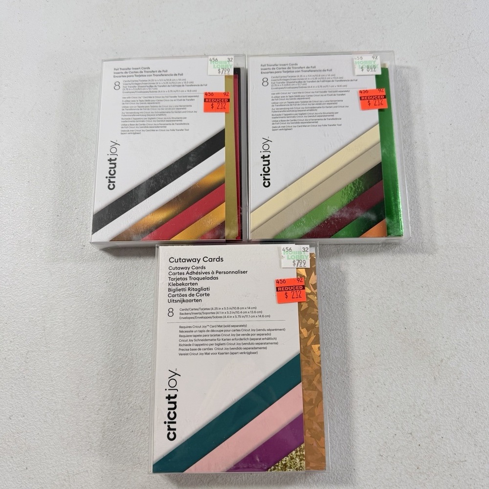 Cricut Joy Foil Transfer Insert Cards 24 Cards Lot Of 3 Packs 4.25" x‎ 5.5" NEW